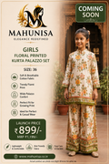 Girls Floral Printed Kurta Palazzo Set