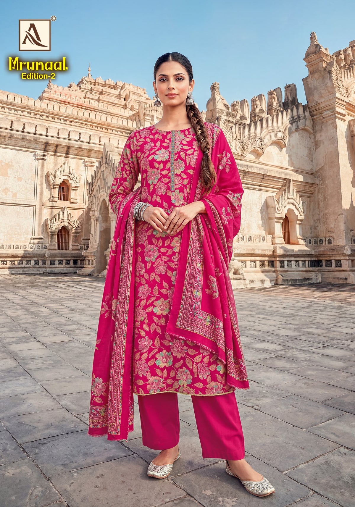 Mahunisa Premium - Mrunal-2 Designer Zam Cotton Embroidered Suit Set