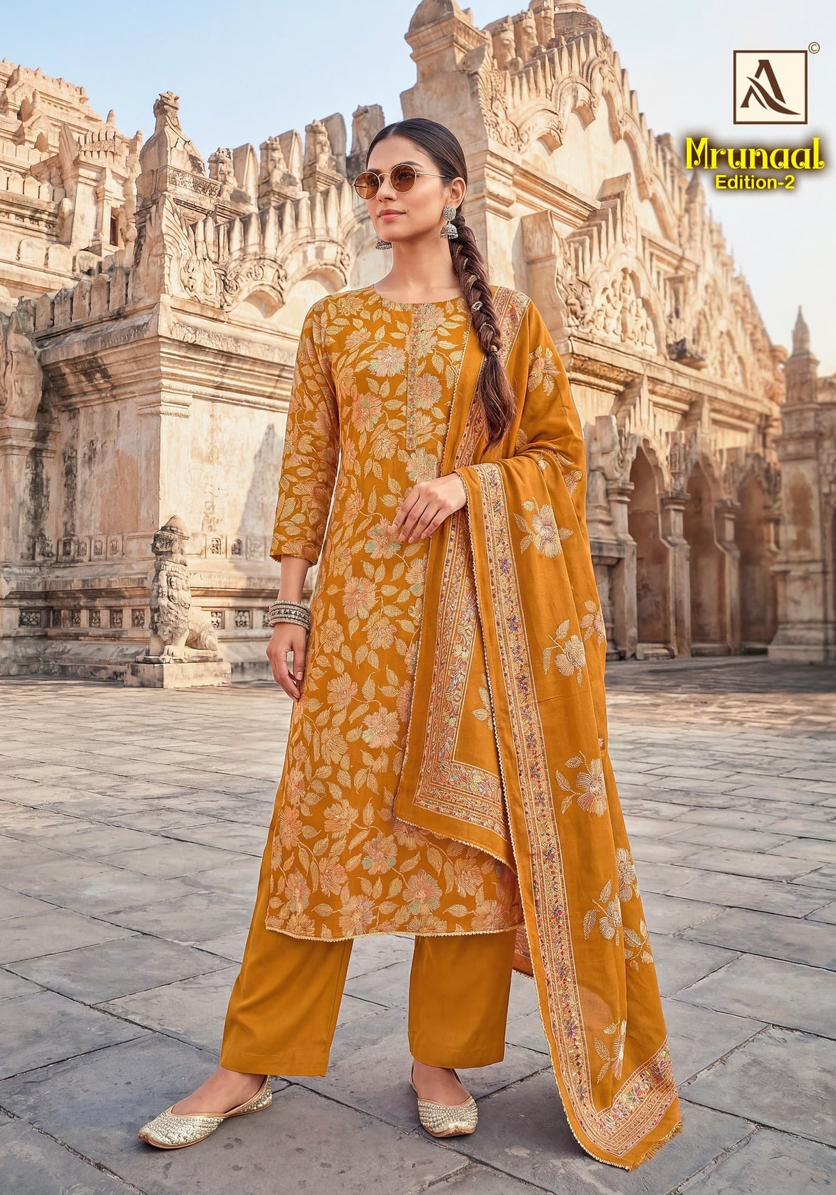 Mahunisa Premium - Mrunal-2 Designer Zam Cotton Embroidered Suit Set