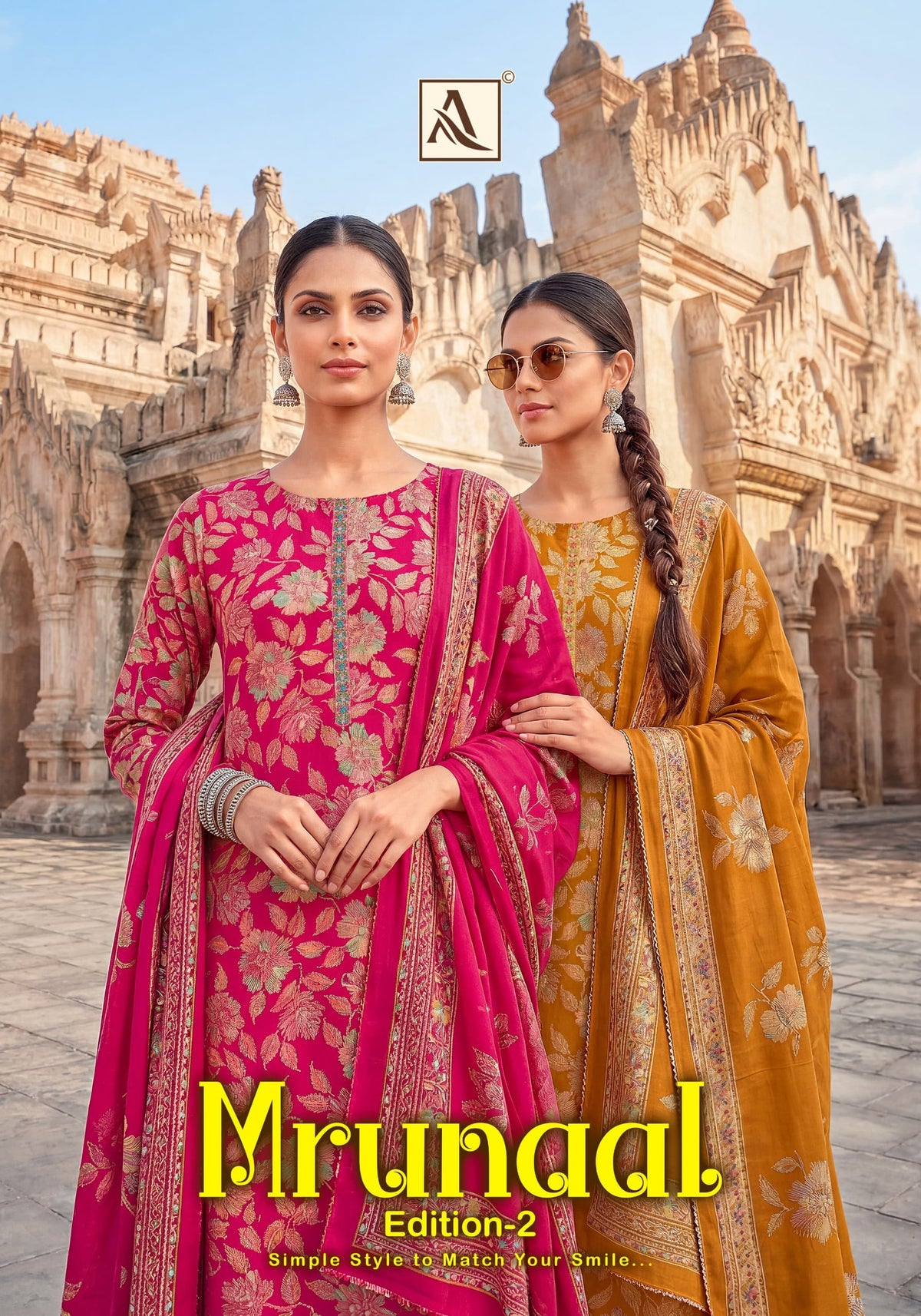 Mahunisa Premium - Mrunal-2 Designer Zam Cotton Embroidered Suit Set