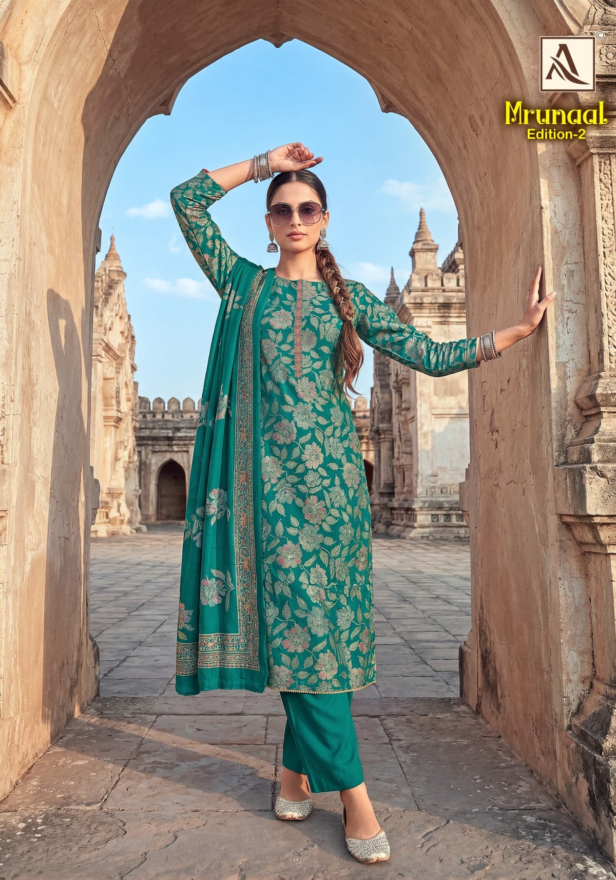 Mahunisa Premium - Mrunal-2 Designer Zam Cotton Embroidered Suit Set