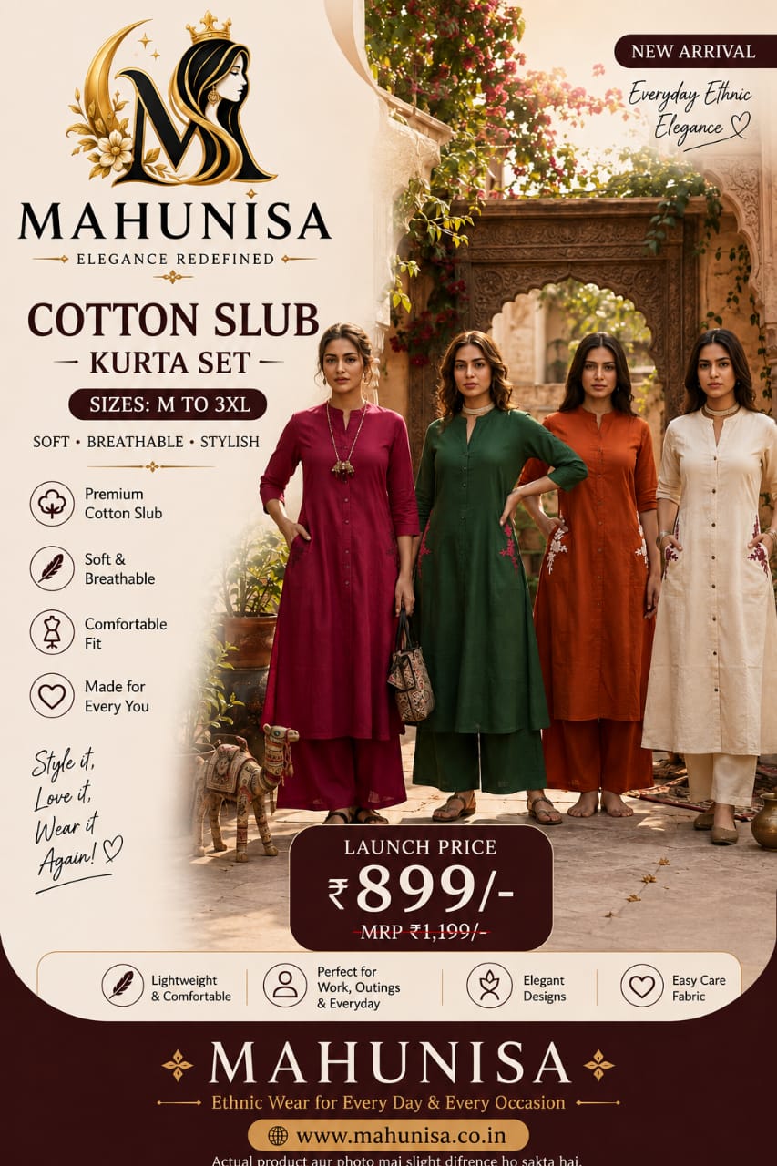 Cotton Slub Kurta Set