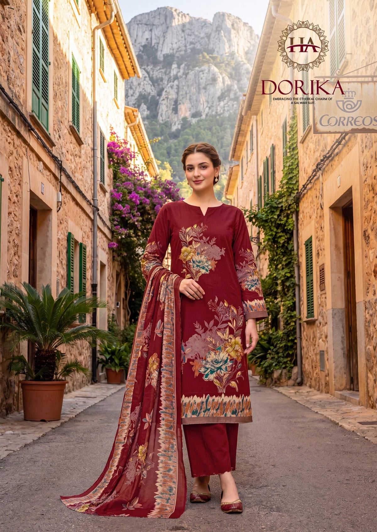 Mahunisa Premium - Dorika Designer Zam Cotton Embroidered Suit Set