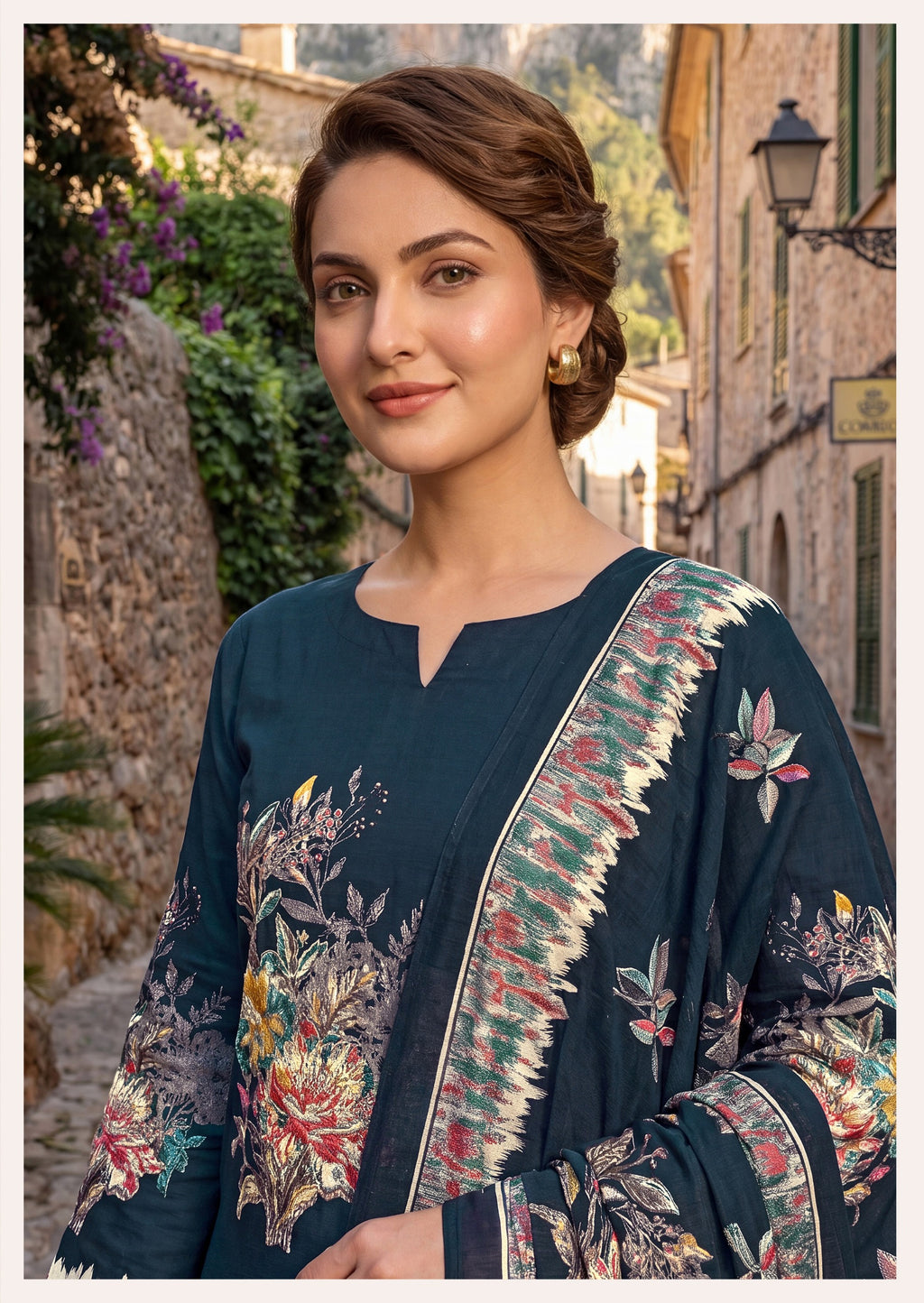 Mahunisa Premium - Dorika Designer Zam Cotton Embroidered Suit Set
