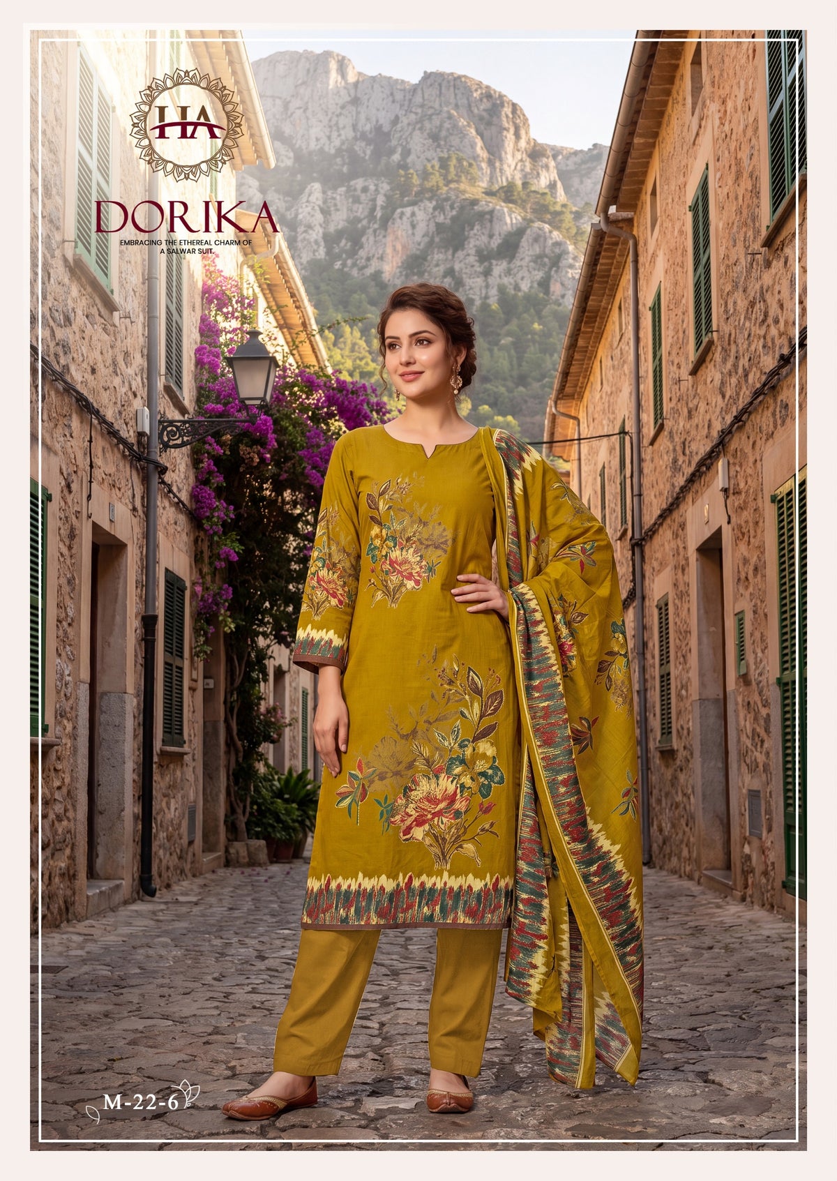 Mahunisa Premium - Dorika Designer Zam Cotton Embroidered Suit Set